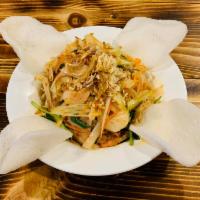 G4. Lotus Rhizome Salad · Lotus roots served with shrimp, pork, and house sauce.