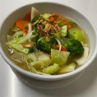 M5. Veggies Pho · Vegetable pho with chicken or beef broth.