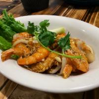 T9. Garlic Butter Shrimp · Stir-fried shrimps with tamarind sauce or garlic butter.