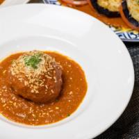 MEATBALL · Veal, pork, & beef meatball, Pomodoro sauce, Parmigiano Reggiano