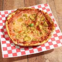 Pickle Pizza · Perfect balance of sour and flavor.