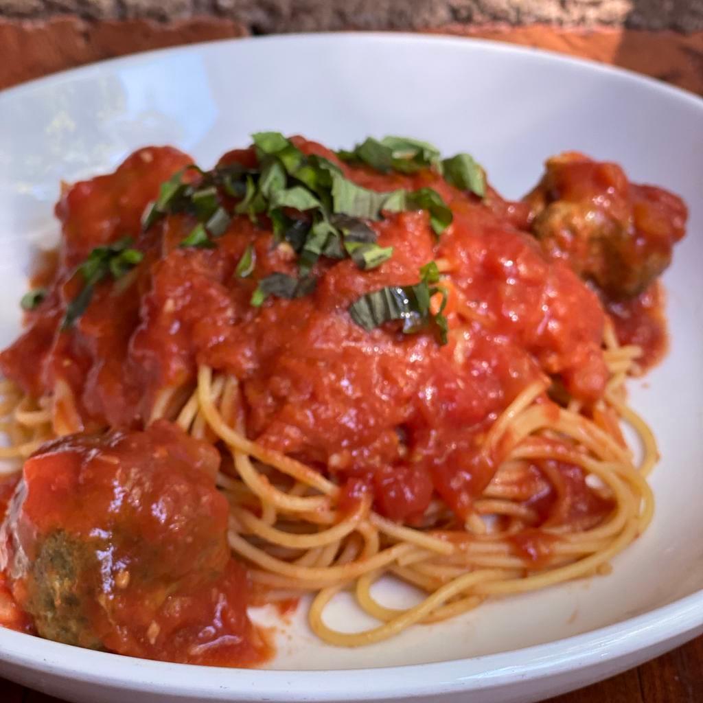 Spaghetti al Pomodoro · Our classic tomato sauce cooked to perfection with molto TLC (vegetarian). Add protein for an additional charge. (FYI, our meatballs and sausage contain cheese and breadcrumbs).