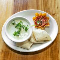 Fuego Dip · Bowl of our cheese with steak, chicken, chrimp and chorizo.  Served with side of pico de gal...