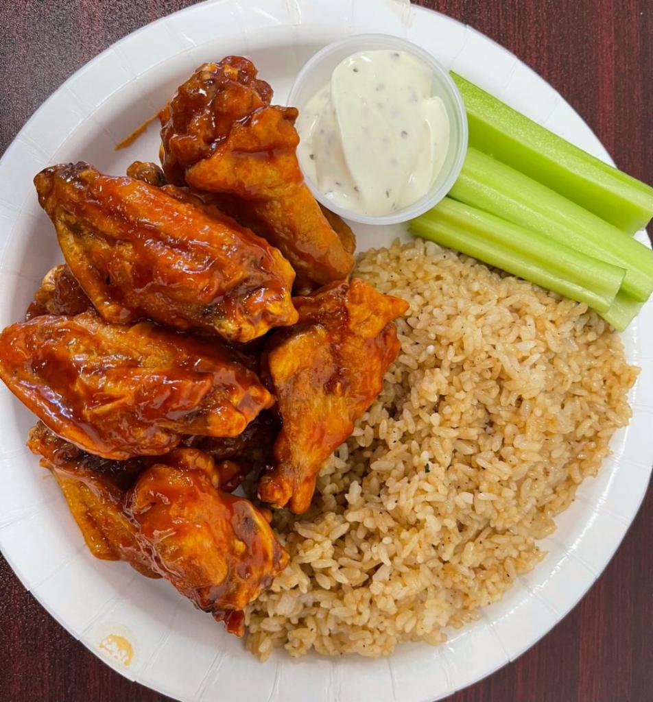 15 WINGS · SERVED WITH CELERY AND RANCH DRESSING