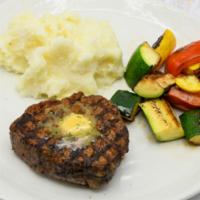 Center Cut Filet Mignon 8 Oz. · Chefs Seasonal Vegetables / Roasted Potatoes / Steak Butter
