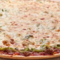 The Supreme Thin Crust Pizza · Sausage, Mushrooms, Onions and Green Peppers.