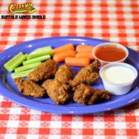 Buffalo Wings Diablo · Served with carrot and celery stix and blue cheese dressing.