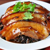 46. Steamed Pork Belly with Preserved Cabbage梅菜扣肉 · 