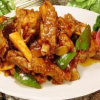 54. Spare Ribs with Green Pepper青椒排骨 · Spicy.