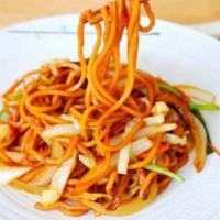 108. Pan-Fried Lo Mein 各式捞面 · Egg noodle dish.