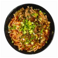 R-05. Mala Beef Noodles  · Szechuan inspired spicy broth, beef, noodles, and scallions.