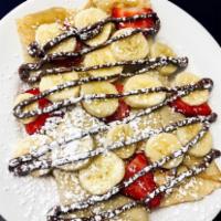 Nutella Crepe with Strawberries and Banana · Nutella Lover Crepe with Fresh Cut Strawberries and Banana