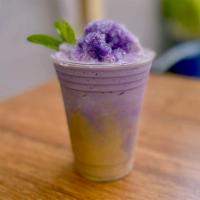 Ube Vietnamese Iced Coffee · Cold dark roasted coffee with condensed milk and Ube creamer 