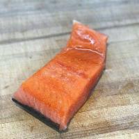 Salmon Steak · Salmon steaks are roughly 1/2 lb. to 3/4 lb. each. Each steak is individually vacuum sealed.