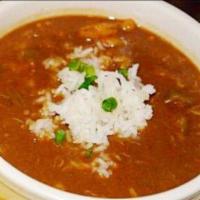 Seafood Gumbo · Taylor's homemade seafood gumbo serves about 2 people per container. Just heat, add rice and...