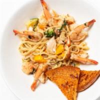 Lobster and Shrimp Linguine · Sauteed lobster, grilled shrimp, sauteed julienne vegetables, fresh garlic, chopped tarragon...