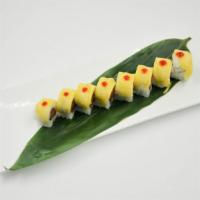 Mango Tango Roll · Spicy tuna ​topped with mango and spicy sauce. Served raw.