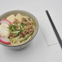Beef Udon (Lunch) · Japanese noodle in broth with beef.