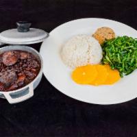 Feijoada · Black Bean Stew with pork, dry beef, ribs and sausage served with collard greens, farofa, or...