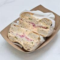 Spicy Tuna Bagel · House-made tuna, volcano cream cheese, tomato and pickled onion served on your choice of bag...