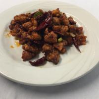 Sichuan Chicken · Hot and spicy diced chicken using traditional Sichuan spices. Hot and spicy.