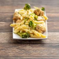Chicken Ziti and Broccoli · Feeds two people. Sauteed chicken and broccoli with Parmigiana and choice of sauce.