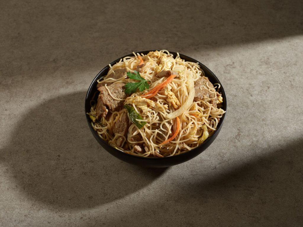 Thin Rice Noodles · Served with a choice of style with egg, onions, carrots and napa cabbage.