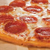 Gluten Free Pepperoni Pizza · Gluten Free Crust, Signature Sauce, Pepperoni, and Mozzarella Cheese