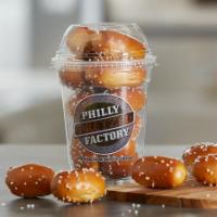 Rivet Shaker · Fresh hot bite size treats with your choice of one 2 oz dip