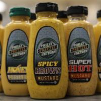 Mustard Bottles · Honey Mustard, Spicy Brown or Super Hot.