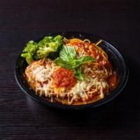 Traditional Eggplant Parmesan Dinner · Layers of breaded eggplant and our house marinara sauce topped with grande mozzarella. Serve...