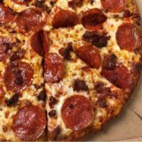 All Meat Gourmet Pizza · Canadian bacon, salami, pepperoni and Italian fresh sausage.