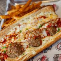 Meatball and Cheese Sandwich  · Meatballs with meat sauce and mozzarella cheese.
