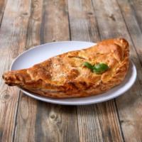 Pizza Dough Folded Calzone · Filled with Parmesan, ricotta, mozzarella cheese and Italian herbs.