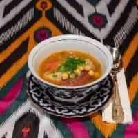 Shurpa Soup · This traditional Central Asian made soup with vegetables and beef meat.