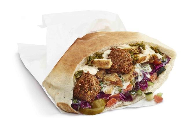 Half-n-Half Pita · Can't decide what you want to enjoy? Then this is the perfect option giving you a taste of both of our delicious offerings.

Half all Natural Chicken Shawarma & Half Falafel.

We recommend you order this the 