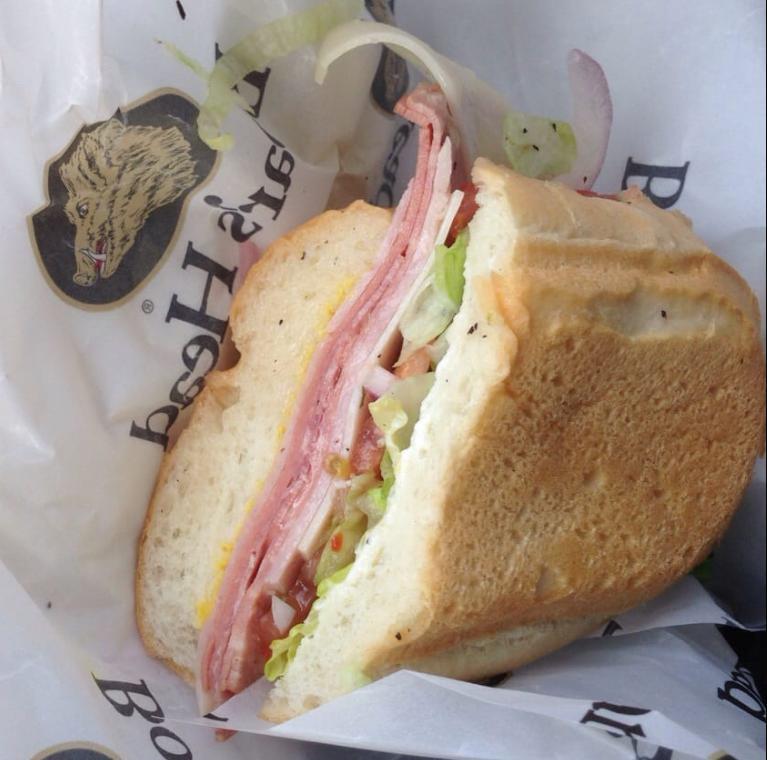 Torpedo Sandwich · Ham, dry salami, cotto salami, bologna, provolone, veggies, mayo, mustard, oil and vinegar.