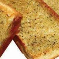 Garlic Bread with Cheese · Melted mozzarella.