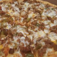 Italian Sausage Pizza · Sauteed Italian sausage with onions, green peppers and Italian spices.