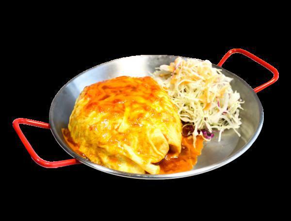 Vegetable Omelette Rice 야채 오므라이스 | 蔬菜蛋包饭 · Vegetable fried rice topped with an egg omelette and tomato onion sauce.