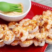 Shrimp Kabab · Jumbo shrimp marinated in a special sauce, roasted in the clay oven. Served sizzling hot. Se...