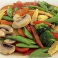Pad Mix Vegetable · Stir-fired mixed vegetable in garlic sauce.