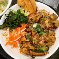 B9. Bun Ga Nuong · Rice vermicelli bowl with grilled chicken.
