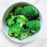 Single Side Broccoli · Steamed broccoli with house made garlic butter and parsley (Gluten Sensitive, Vegetarian)