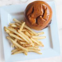 Kids Cheeseburger · Kids Plain Cheese burger.   Served with a choice of side.