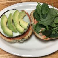 11. Veggie Burger · Veggie burger with spinach, tomato, avocado and provolone cheese.