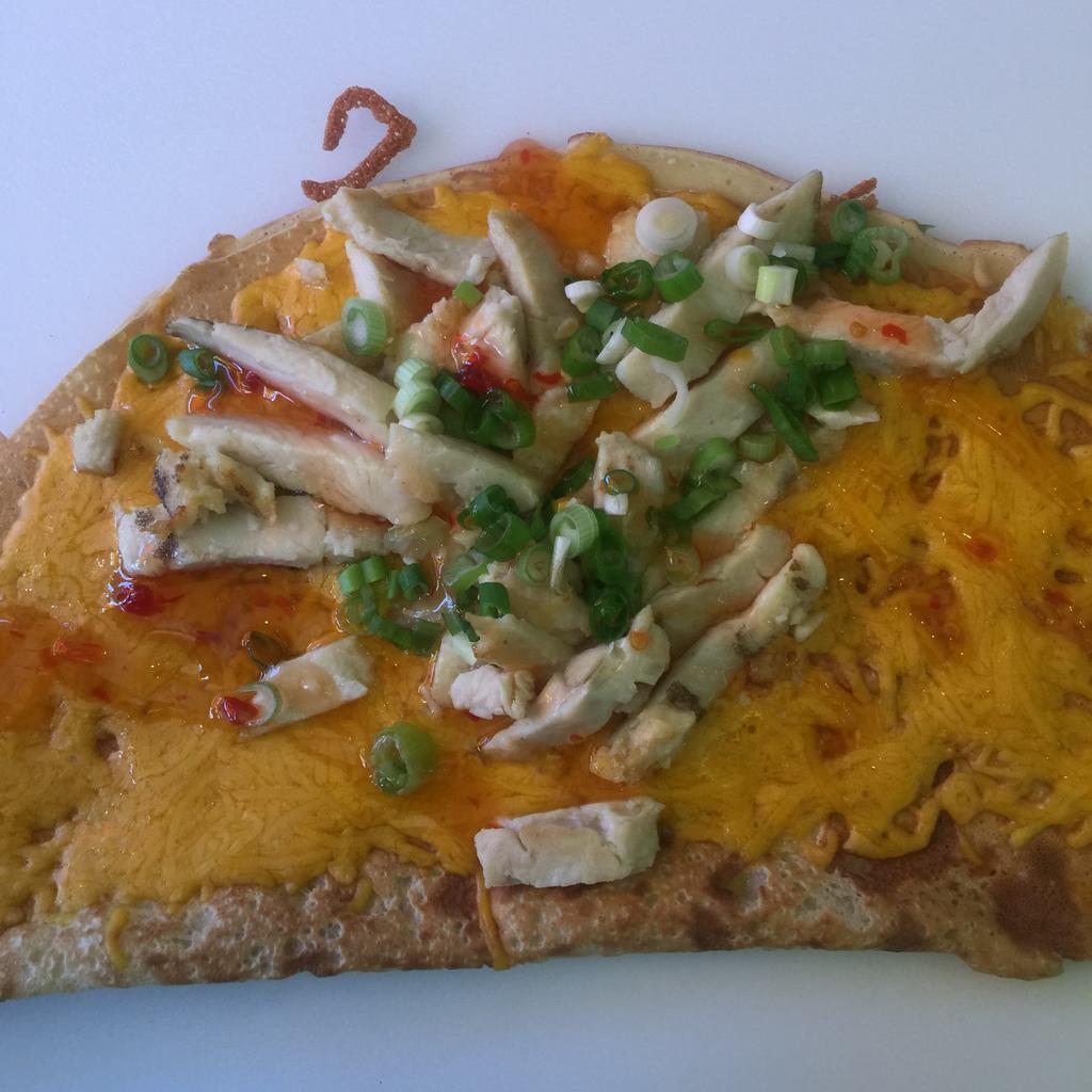 10. Chicken, Green Onion, Cheese and Sweet Chili Sauce Crepe · 