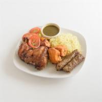 Grilled Chicken Combination · Serves 1-2 people, includes Tikka, Boti, and Seekh Kabob.