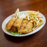Fried Lake Perch · Includes starch, choice of soup, tossed salad or coleslaw.