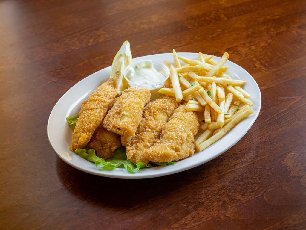 Fried Lake Perch · Includes starch, choice of soup, tossed salad or coleslaw.